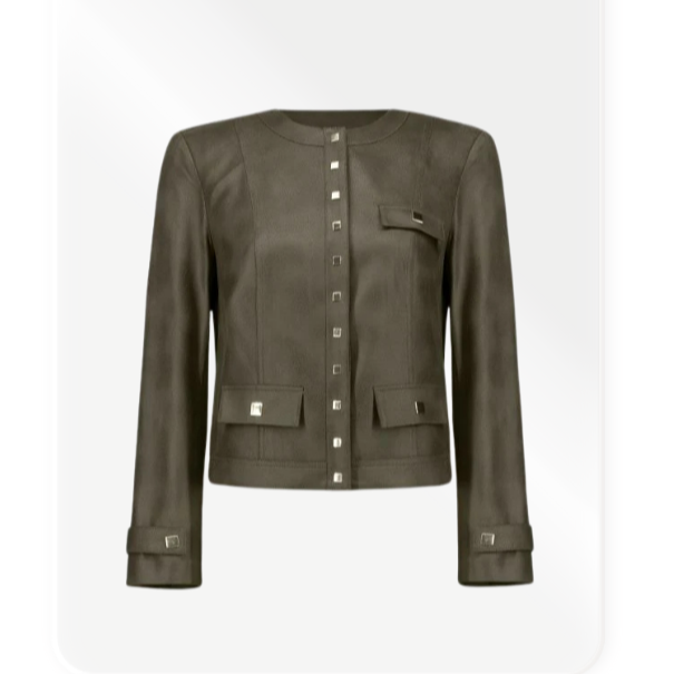 Green jacket on a white background with 'Jackets' text above.
