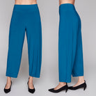 Blue pants shown from front and side on a gray background