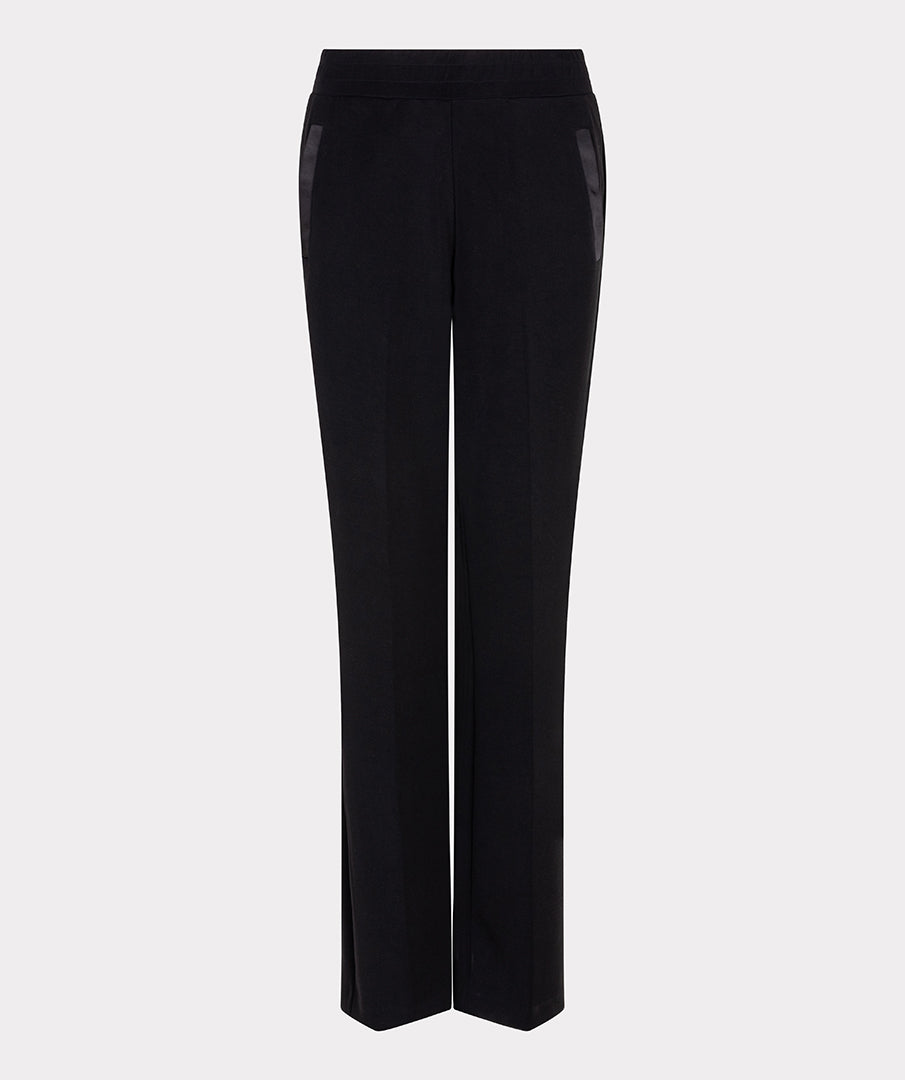 Black model pants on a white background