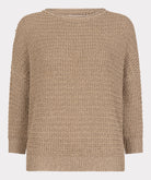 Beige knitted sweater on a white background