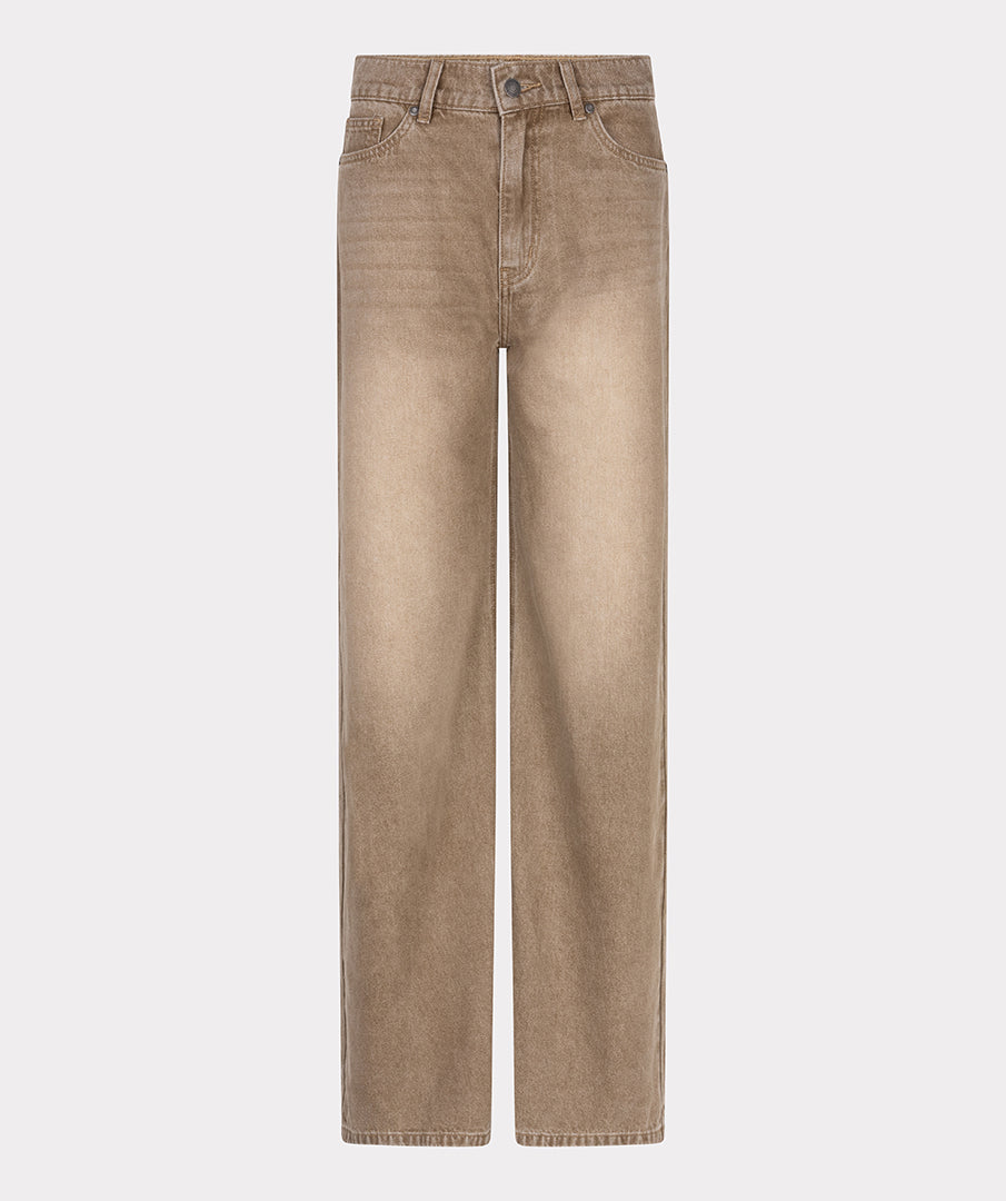Beige jeans on a white background